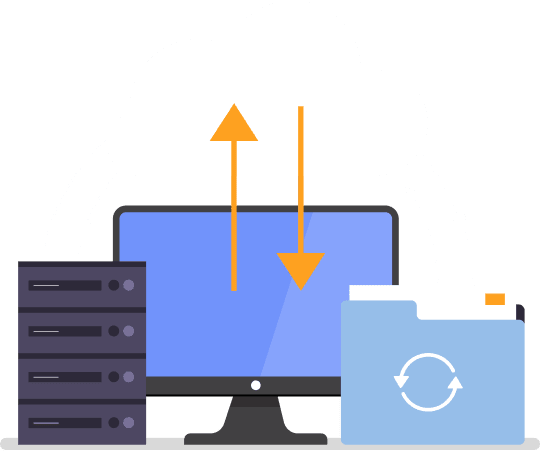Cloud Backup and Restore Illustration Cloud Backup and Restore Illustration